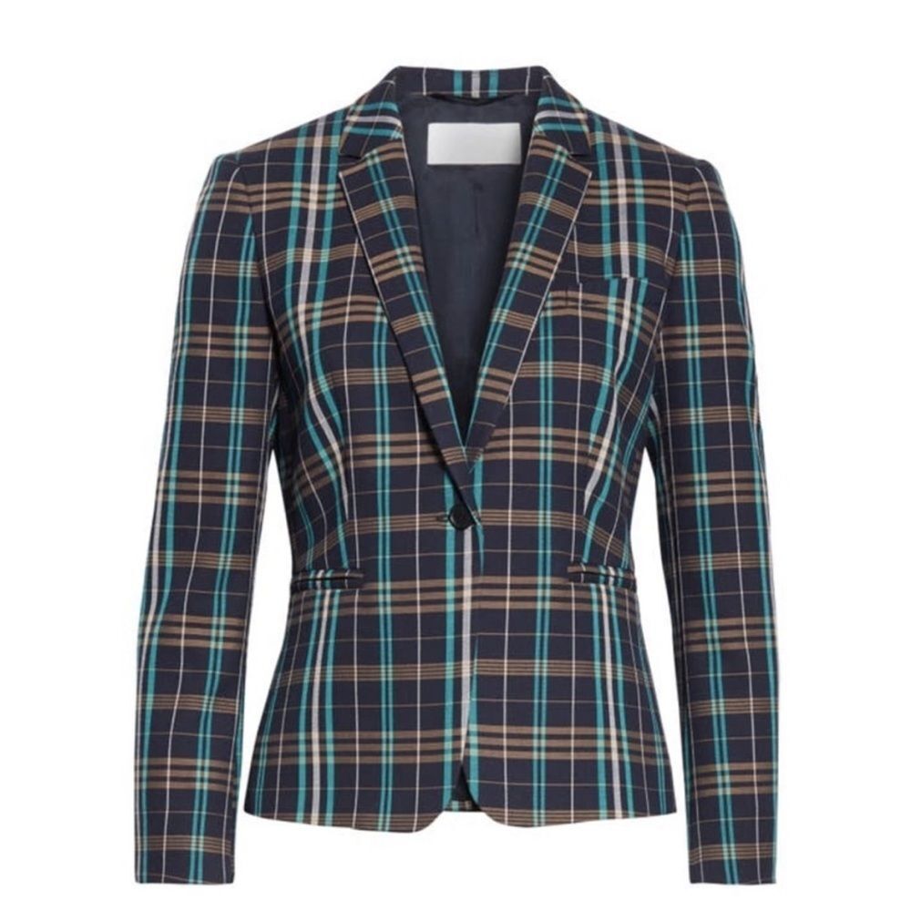 BOSS by Hugo Boss Jilesa Check Plaid Pattern Blazer in Open Misc Sz. 4